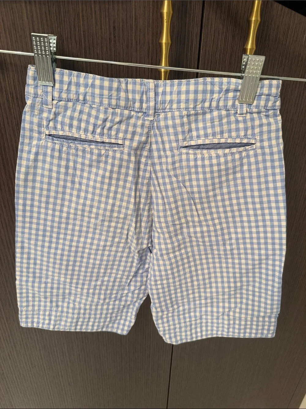Toobydoo Light Blue and White Gingham Kids Shorts